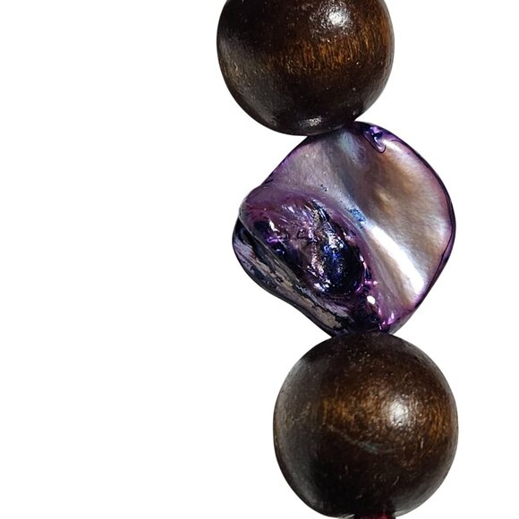 Handcrafted Charm Bracelet Wooden Beads Metal Heart Bird Blue Floral Charms - Picture 2 of 8